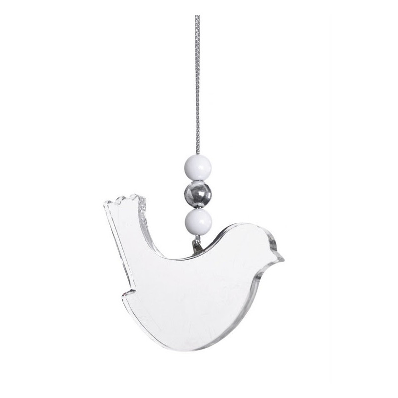 Przezroczysty ptak zawieszka 7cm