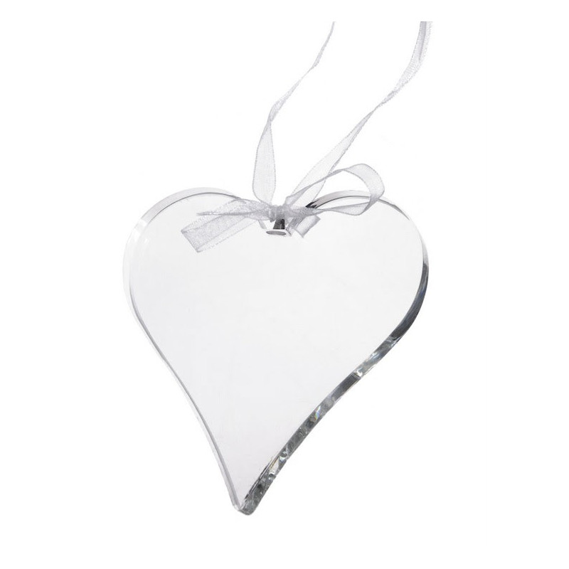 Przezroczyste serce zawieszka 9,5 cm