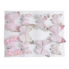 Motyl mix 8cm-5cm na klipie 10szt/kpl PINK