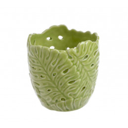 Świecznik liść  9cmH - wyrób ceramiczny