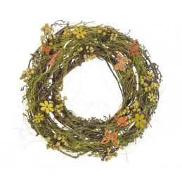 Wianek z kwiatkiem i motylem 27 cm - kompozycja wiosenna