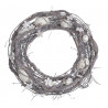 Wianek z jajkami 34 cm WHITE-WASHED - kompozycja wiosenna
