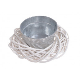 Pleciona osłonka 25cm + metalowy pojemnik