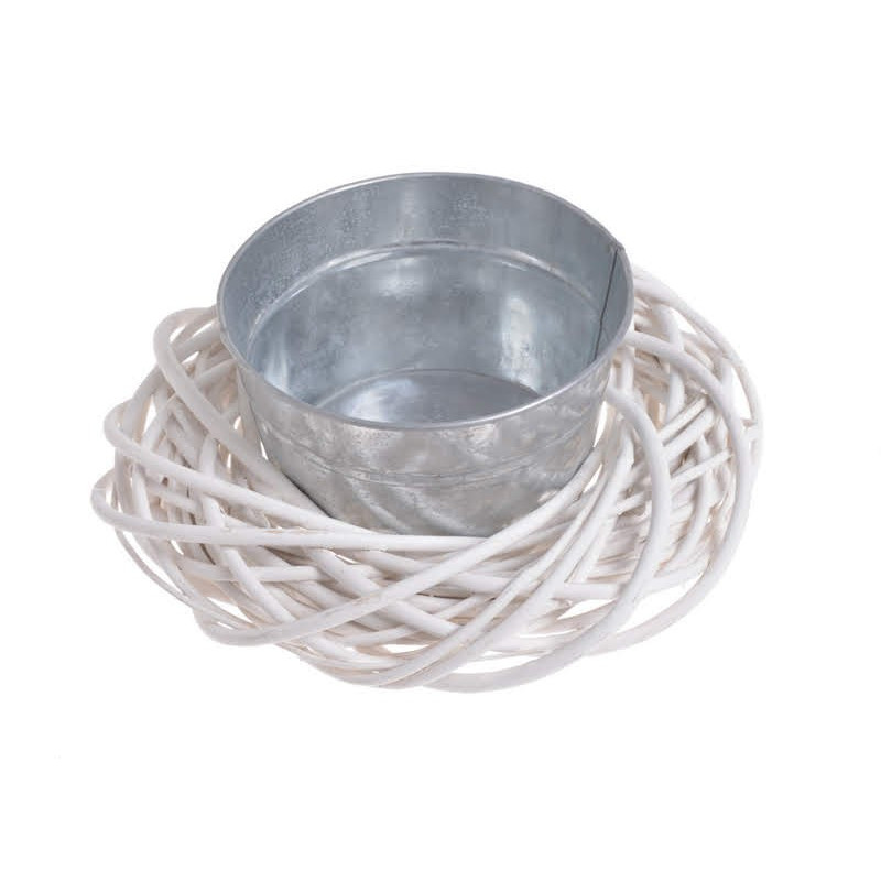 Pleciona osłonka 25cm + metalowy pojemnik