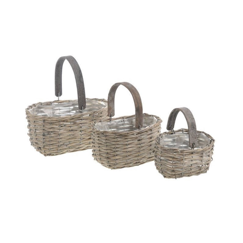 Plecione koszyki 3szt..18x14x11, 23x16x13cm, 30x20x14 cm