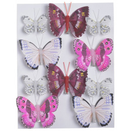 Motylki na klipie 10szt..4,5cm-7,5 cm WH-PK-BU