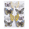 Motylki na klipie 10szt..4,5cm-7,5 cm BLK-YL-VI-WH