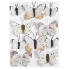 Motylki na klipie 10szt..4,5-8 cm WH-YL-BLK