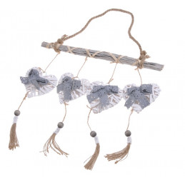 Zawieszka wyplatane serca 36x50 cm