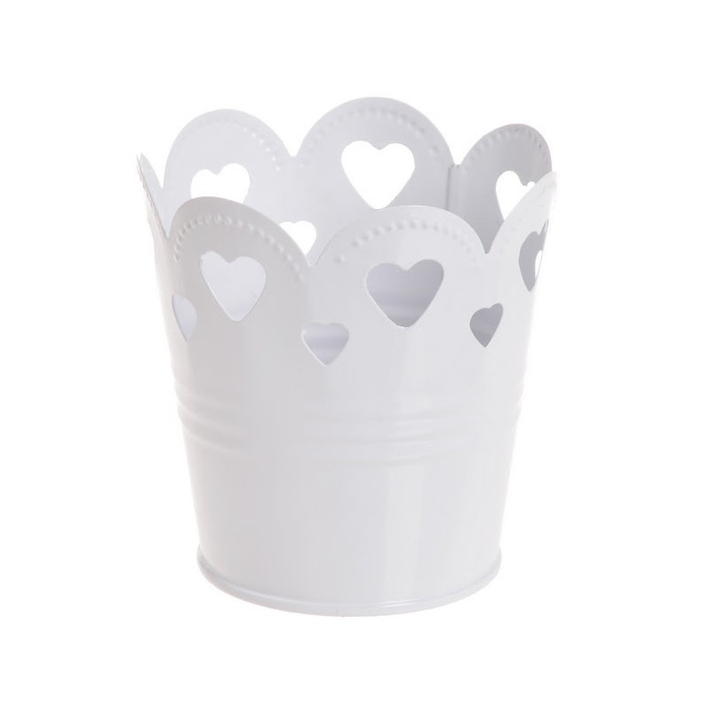 Metalowa oslonka z serduszkami 10x8x11cm