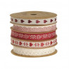 Wstążka dekoracyjna 5 kol-kpl 1cm x 3m RED-CREAM