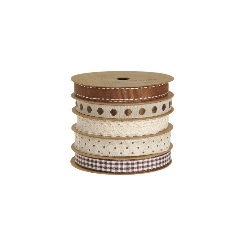 Wstążka dekoracyjna 5 kol-kpl 1cm x 3 m