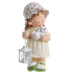 Dziewczynka ze szczeniakiem 40 cm - ceramika