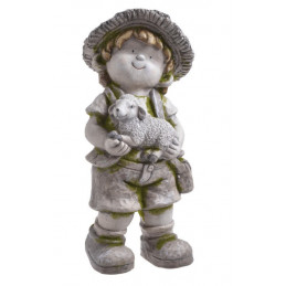 Chłopiec z owieczką 45 cmH - ceramika