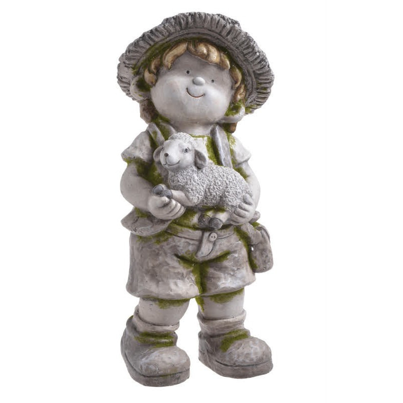Chłopiec z owieczką 45 cmH - ceramika