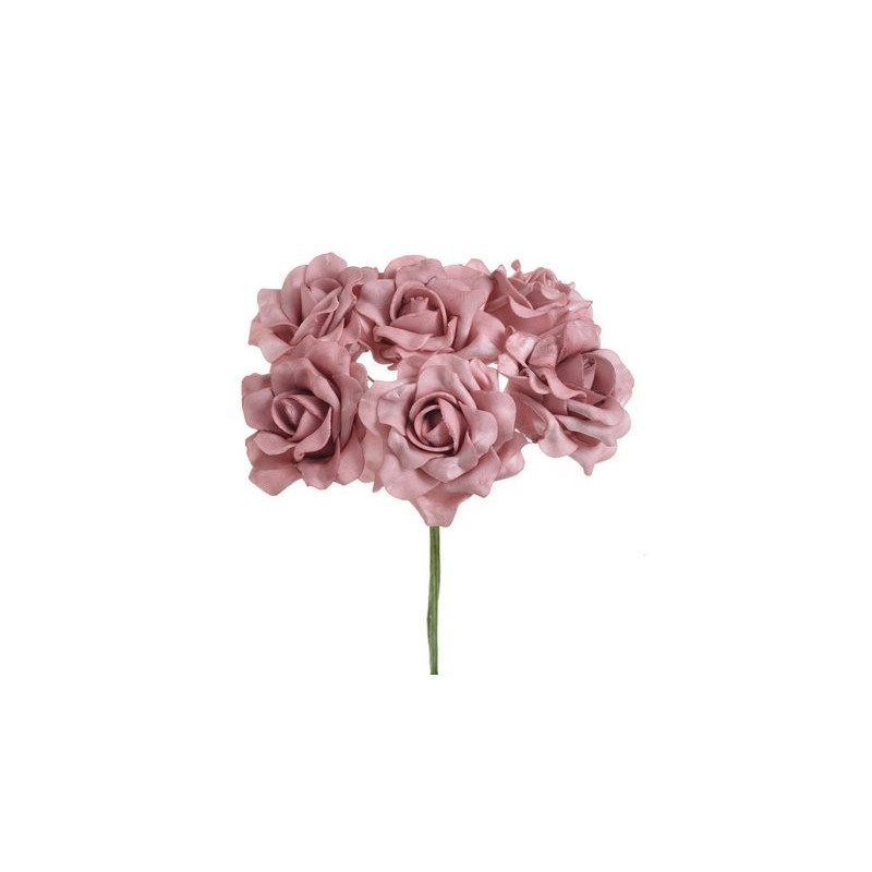 Bukiet róż piankowych x 6 25 cm MIX KOLORÓW