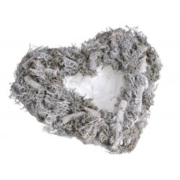 SERCE WYKRAWANE GREY MOSS & IRON BUSH 40 CM