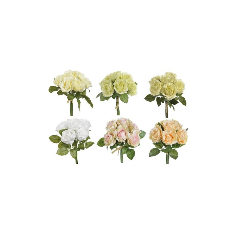 Róża duża x 6 25 cm - MIX KOLORÓW