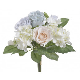 Bukiecik mieszany z różą 7 szt/bukiet 25cm - sztuczna roślina