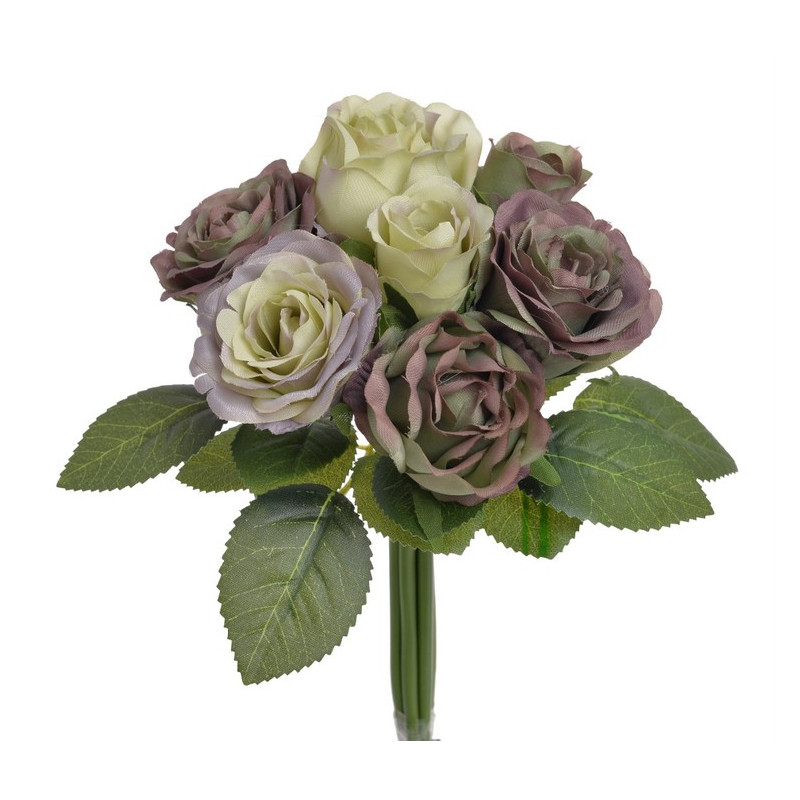 Bukiet róż miks x 7, 25 cm - sztuczna roślina