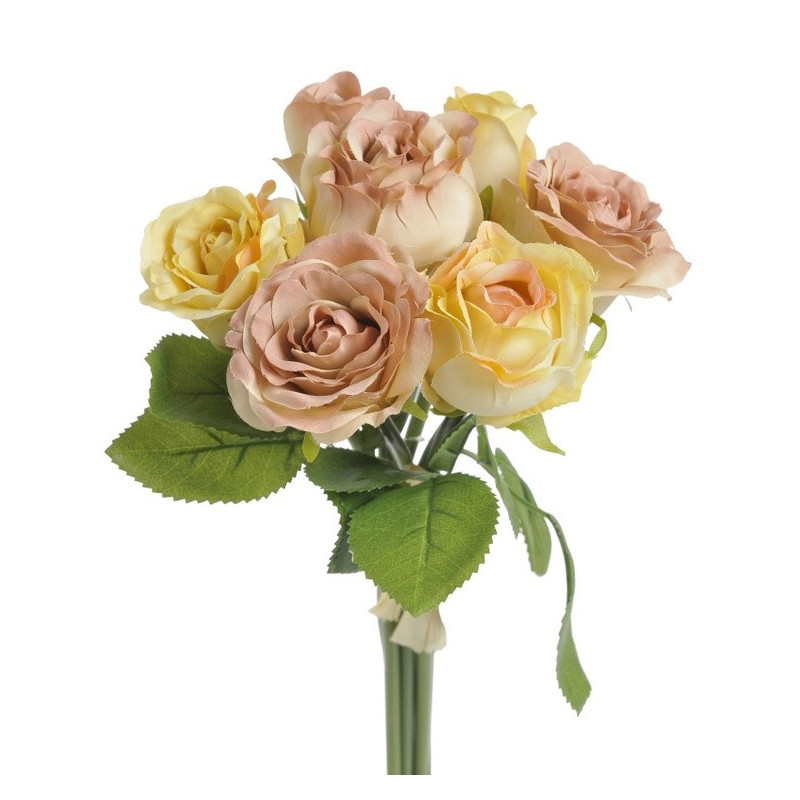 Bukiet róż miks x 7, 25 cm - sztuczna roślina