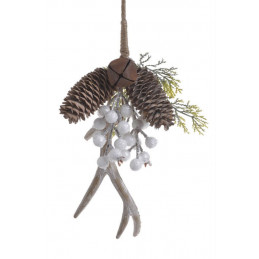 Stroik z głogiem i rogiem 30 cm - artykuł dekoracyjny