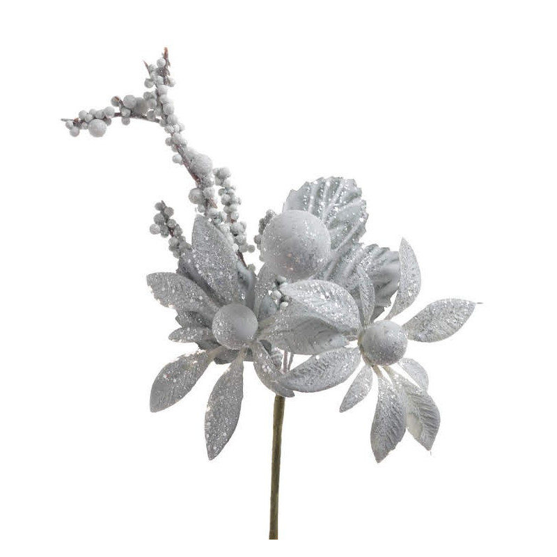 Pik brokacony z kwiatkiem x2..17 cm - artykuł dekoracyjny