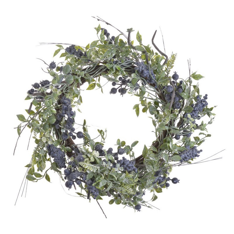 Wianek z borówką i głogiem..50 cm - artykuł dekoracyjny
