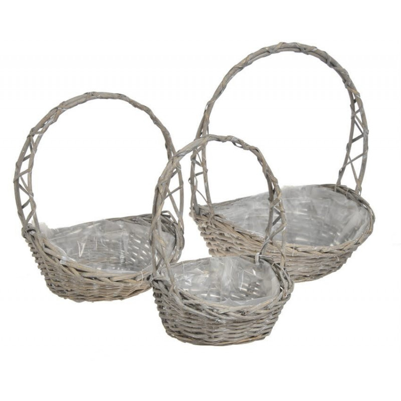 Wyplatane kosze 3szt/kpl - wyrób wikliniarski