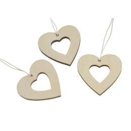 Serca wykrawane zawieszki 5,5cm, 12szt/paczka - artykuł dekoracyjny