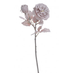 Ośnieżona róża 1+1 48 cm - sztuczna roslina
