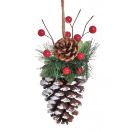 Szyszka zawieszka ze stroikiem II..18 cm - artykuł dekoracyjny