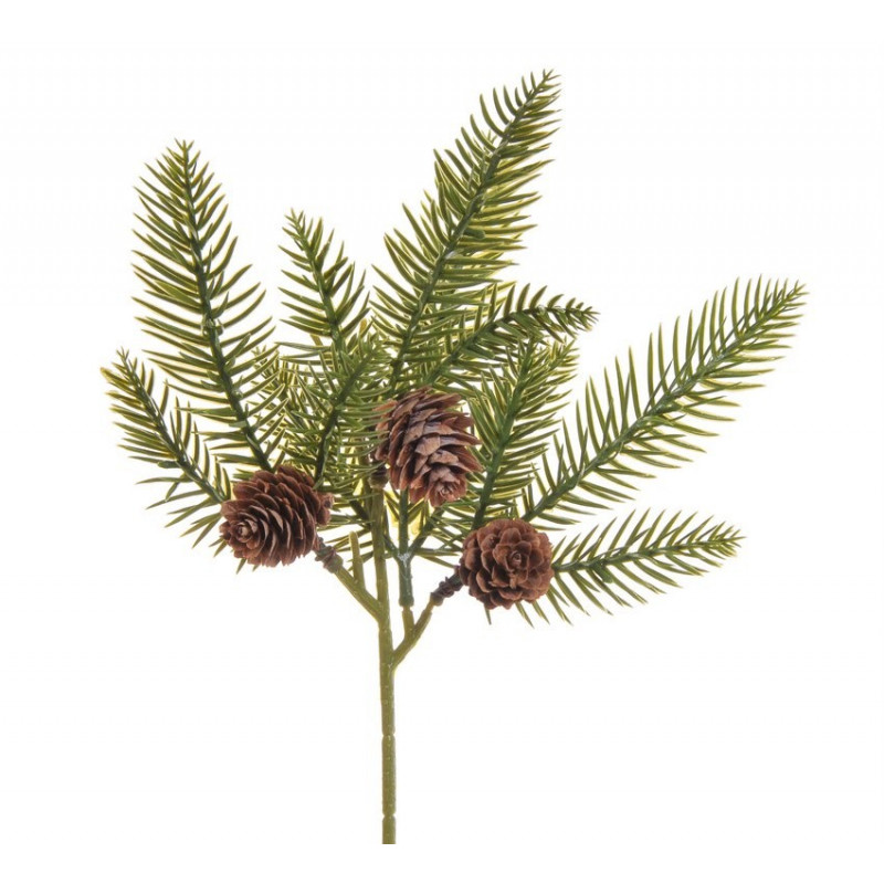 Gałązka choinki z szyszkami..33 cm - sztuczna roślina