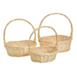 Wyplatane kosze 3szt/kpl - wyrób wikliniarski - kosze prezentowe