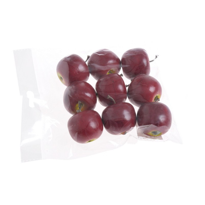 Jabłuszka 4cm paczka/9sztuk - sztuczny owoc