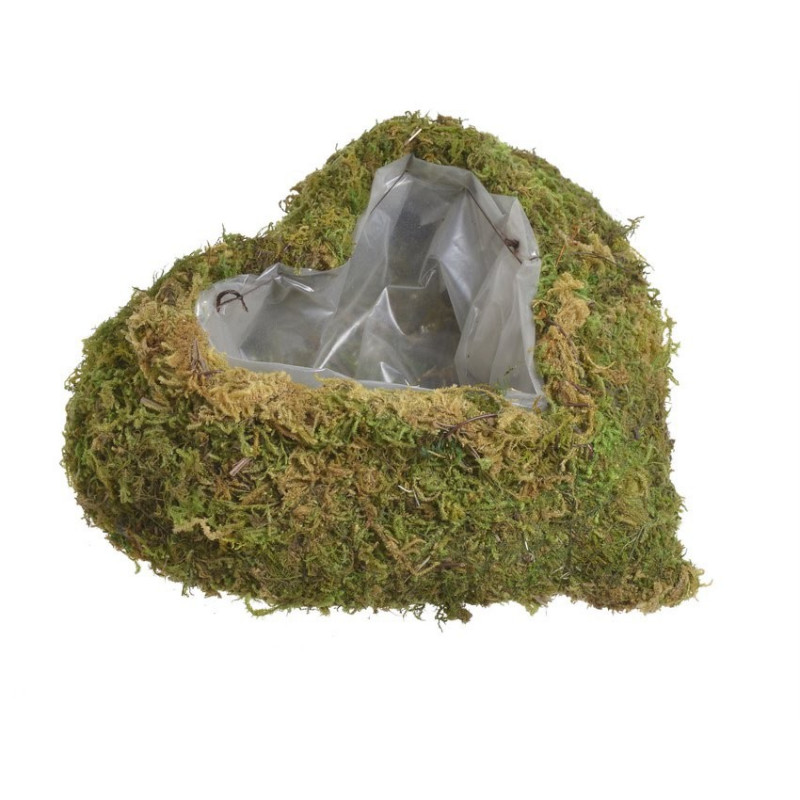 Osłonka serce z mchu 19cm - produkt dekoracyjny