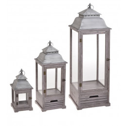 Latarnia 3szt/kpl..42cmH, 69cmH, 103cmH - artykuł dekoracyjny