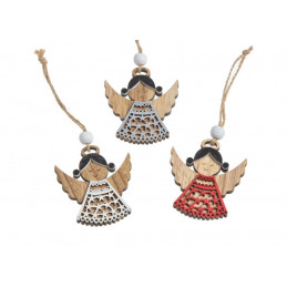 Ozdoby z drewna- anioł, 3szt-paczka..7,5cm - art. dekoracyjny