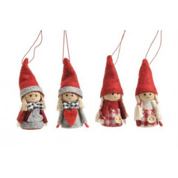 Zestaw pacynek dziewczynek 4szt-kpl, 7cm - ozdoba choinkowa
