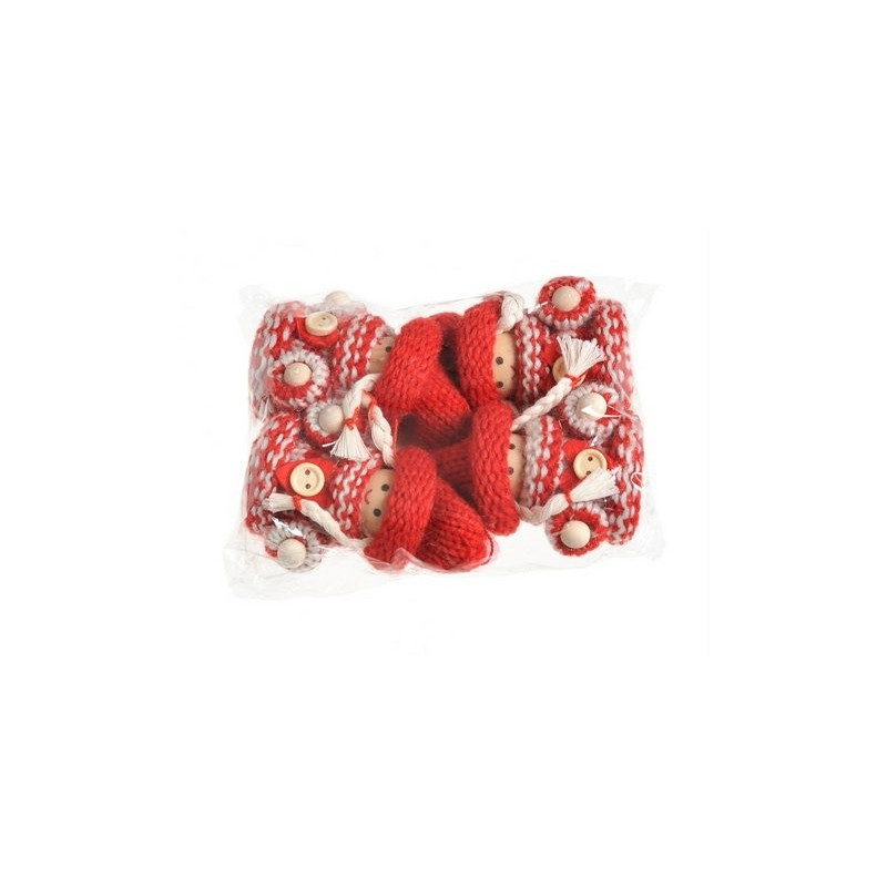 Pacynka 7cm, dziewczynka 4szt-kpl, 7cm - ozdoba choinkowa