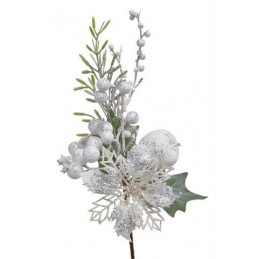 Pik świąteczny z poinsecją Brokat 26 cm