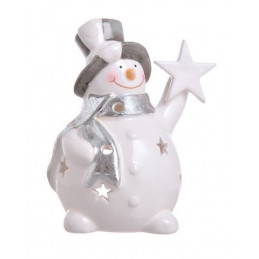 Figurka świąteczna bałwanek świecznik ..15cm