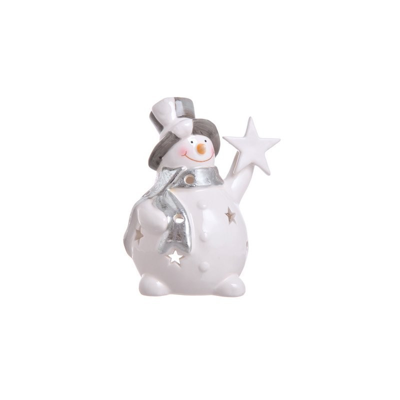 Figurka świąteczna bałwanek świecznik ..15cm