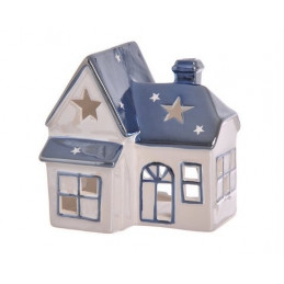 Domek ceramiczny  szkliwiony - lampion 12,2 cm