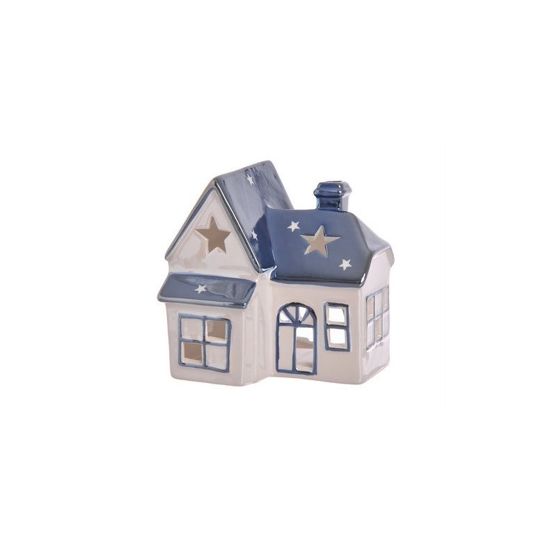 Domek ceramiczny  szkliwiony - lampion 12,2 cm