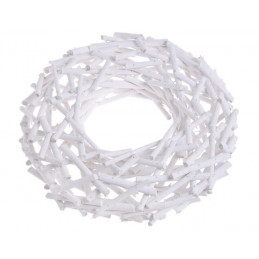 Wianek wyplatany biały 30cm
