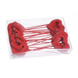 Serduszko z biedronka PIK 24szt/kpl, 14 cm