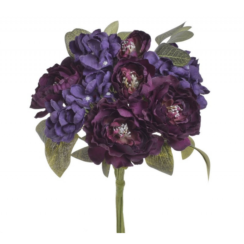 Bukiet kamelką z hortensją 32 cm - sztucz.rosl.