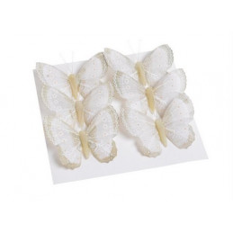 Motyl 8cm na klipie 6szt/kpl