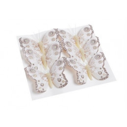 Motyl 8cm na klipie 6szt/kpl